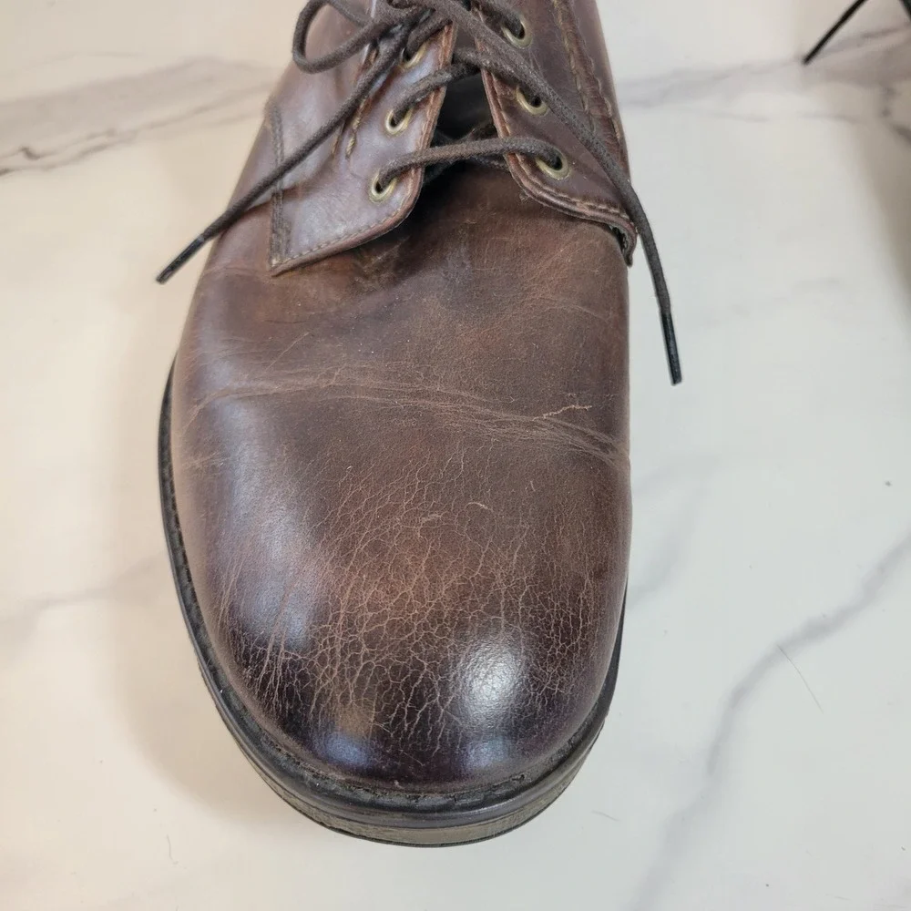 Clarks Derby Shoes Mens Size 12 Hinman Mahogany Leather Lace Up Distressed
